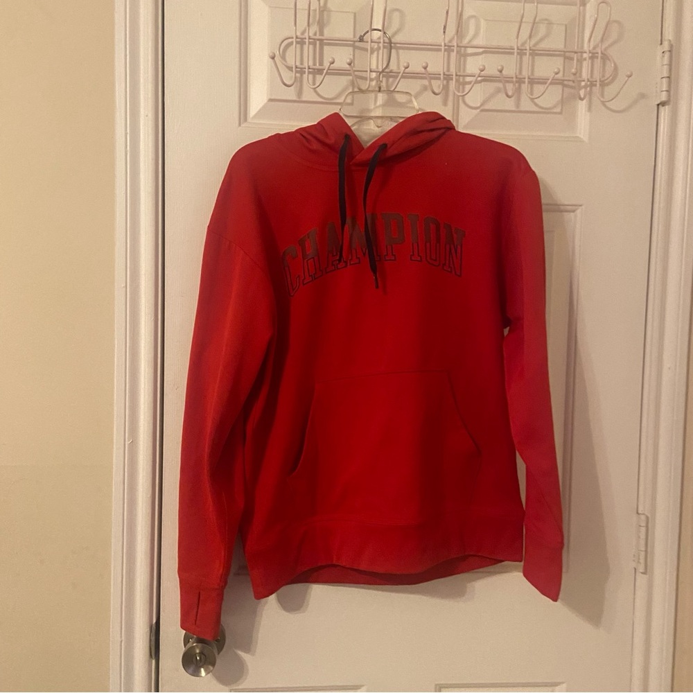 Red fleece never been wore Champion hoodie